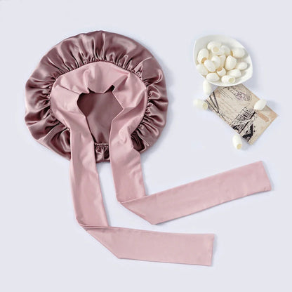 19 Momme mulberry silk sleep cap in Rose Quartz